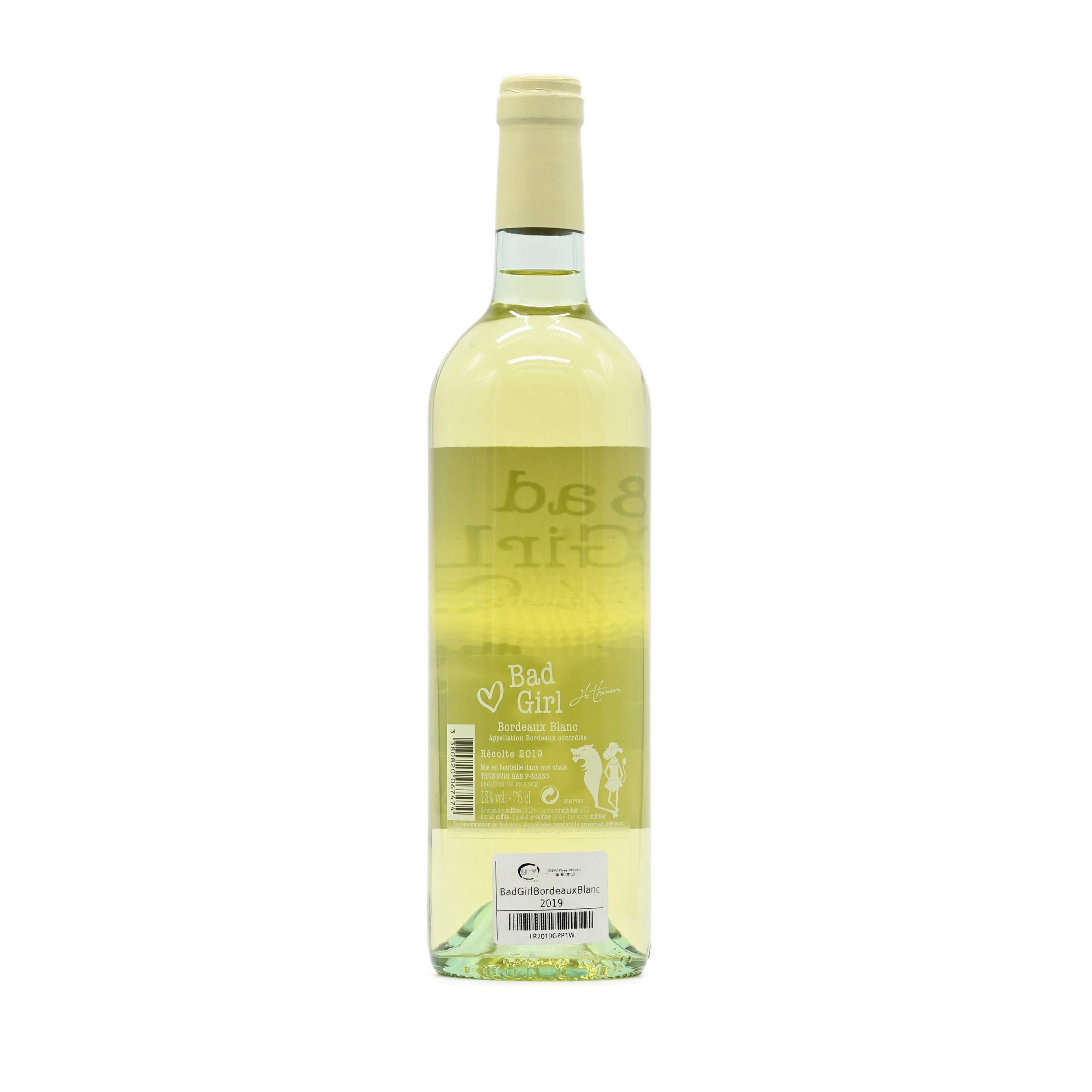 Bad Girl Bordeaux Blanc 2019 – 750ml French white wine made from a blend of sauvignon blanc, sauvignon gris, and semillion, from Bordeaux, France – GDV Fine Wines, Hong Kong
