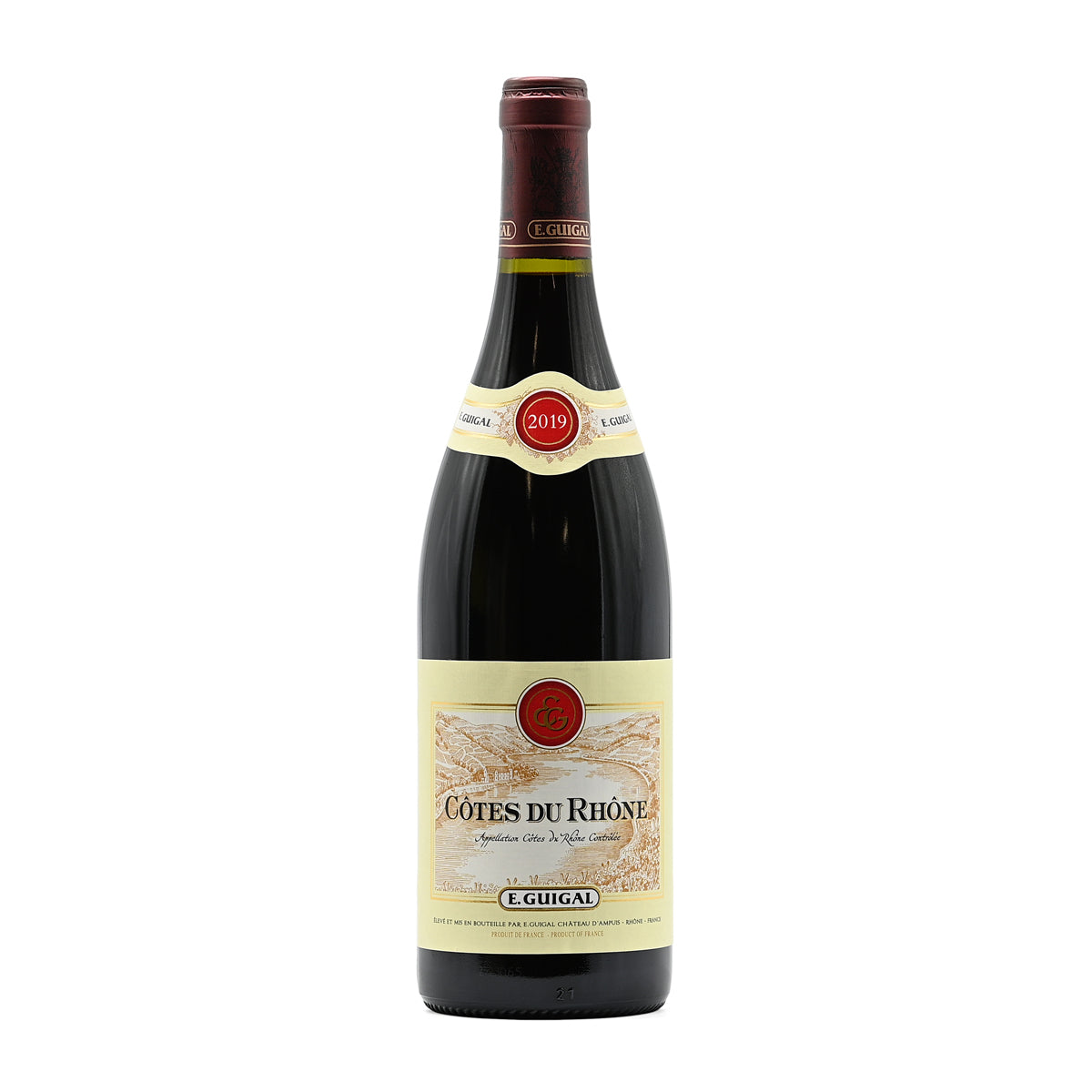 E. Guigal Cotes du Rhone Rouge 2019, 750ml French red wine, made from a blend of Syrah, Grenache, and Mourvèdre; from Côte du Rhône, Rhone Valley, France – GDV Fine Wines, Hong Kong