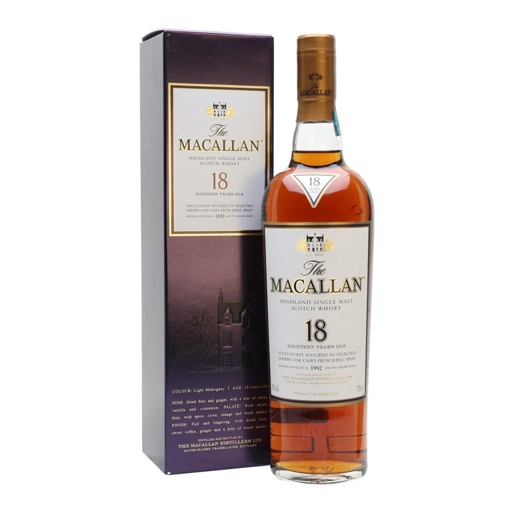 Macallan 18 Yrs Highland Single Malt Whisky (700ml) AR1992