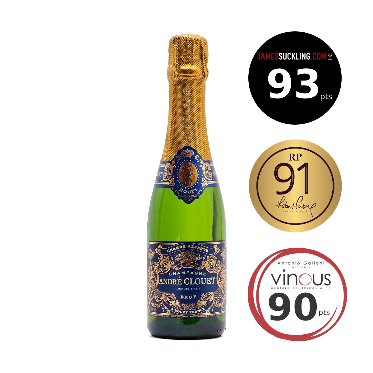 Andre Clouet Champagne Grande Reserve NV (375ml) [12 bottles]