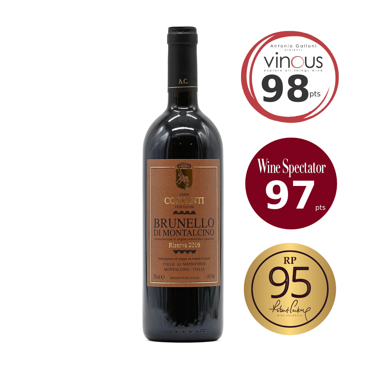 Conti Costanti Brunello di Montalcino Riserva 2016, 750ml Italian red wine, made from Sangiovese, from Brunello di Montalcino DOC, Tuscany, Italy – GDV Fine Wines, Hong Kong