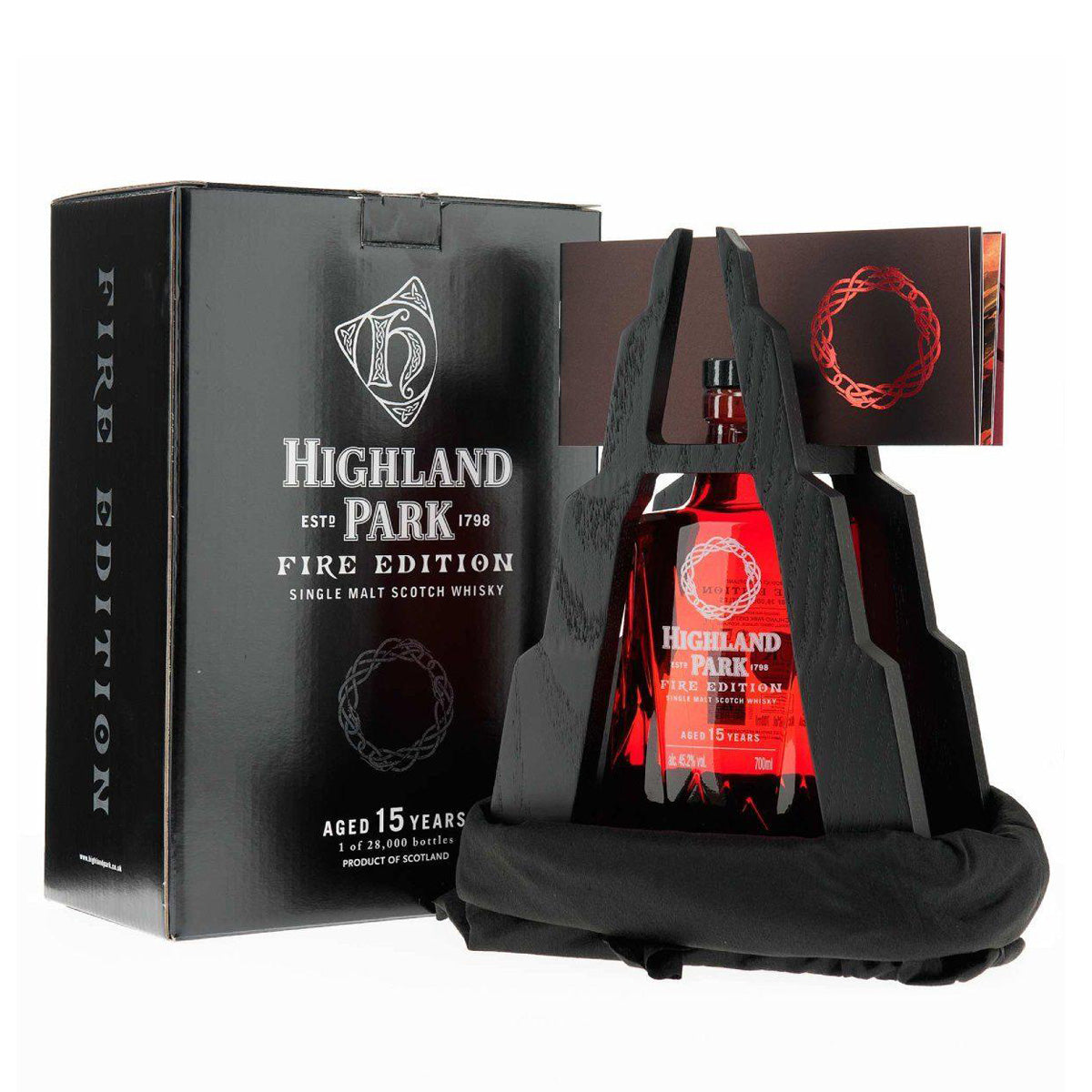 Highland Park Fire Edition 45.2% FRM GX16 single malt Scotch whisky, aged 15 years, with special presentation stand, from the Islands, Scotland – GDV Fine Wines, Hong Kong