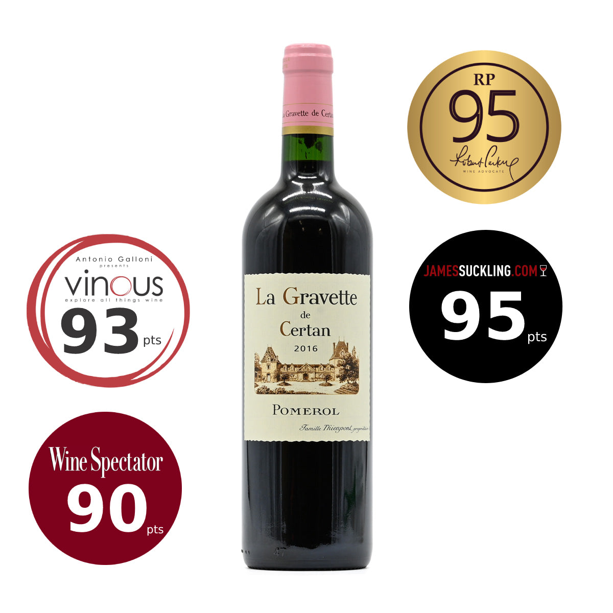 La Gravette de Certan 2016, second wine of Vieux Château Certan, 750ml French red wine, made from Cabernet Franc, Merlot, Cabernet Sauvignon, from Pomerol, Bordeaux, France – GDV Fine Wines, Hong Kong