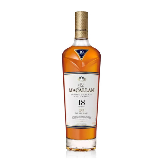 Macallan Double Cask 18 Years Old Single Malt Whisky 2022 Release, 700ml Scotch whisky, distinctive single malt with a sweeter, warmer taste and character, from Spreyside, Scotland – GDV Fine Wines